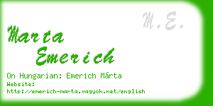 marta emerich business card